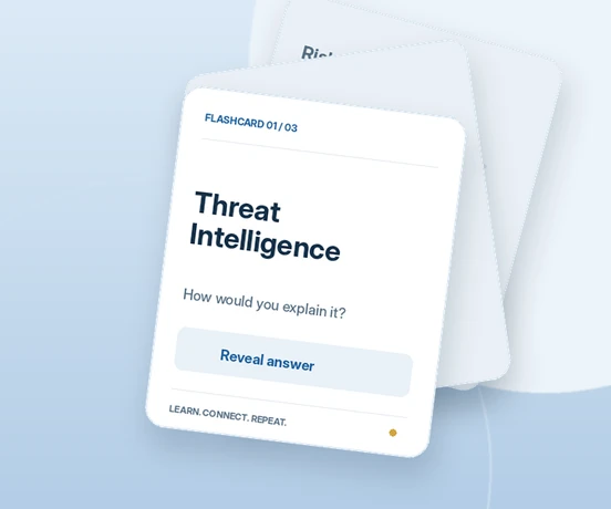 Flashcards demonstrating a concept and its explanation.