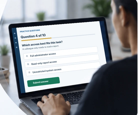 Practice question screen showing answer feedback.